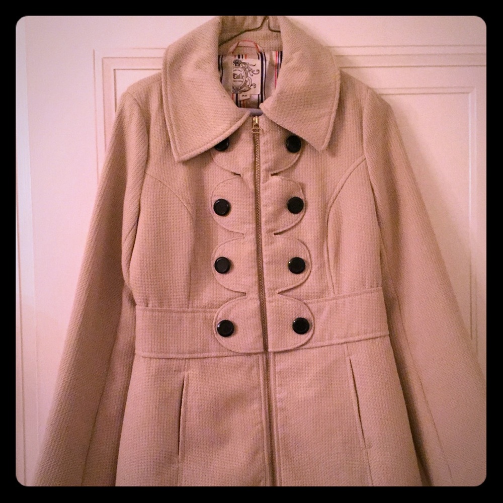 Tulle Waffle Knit Coat